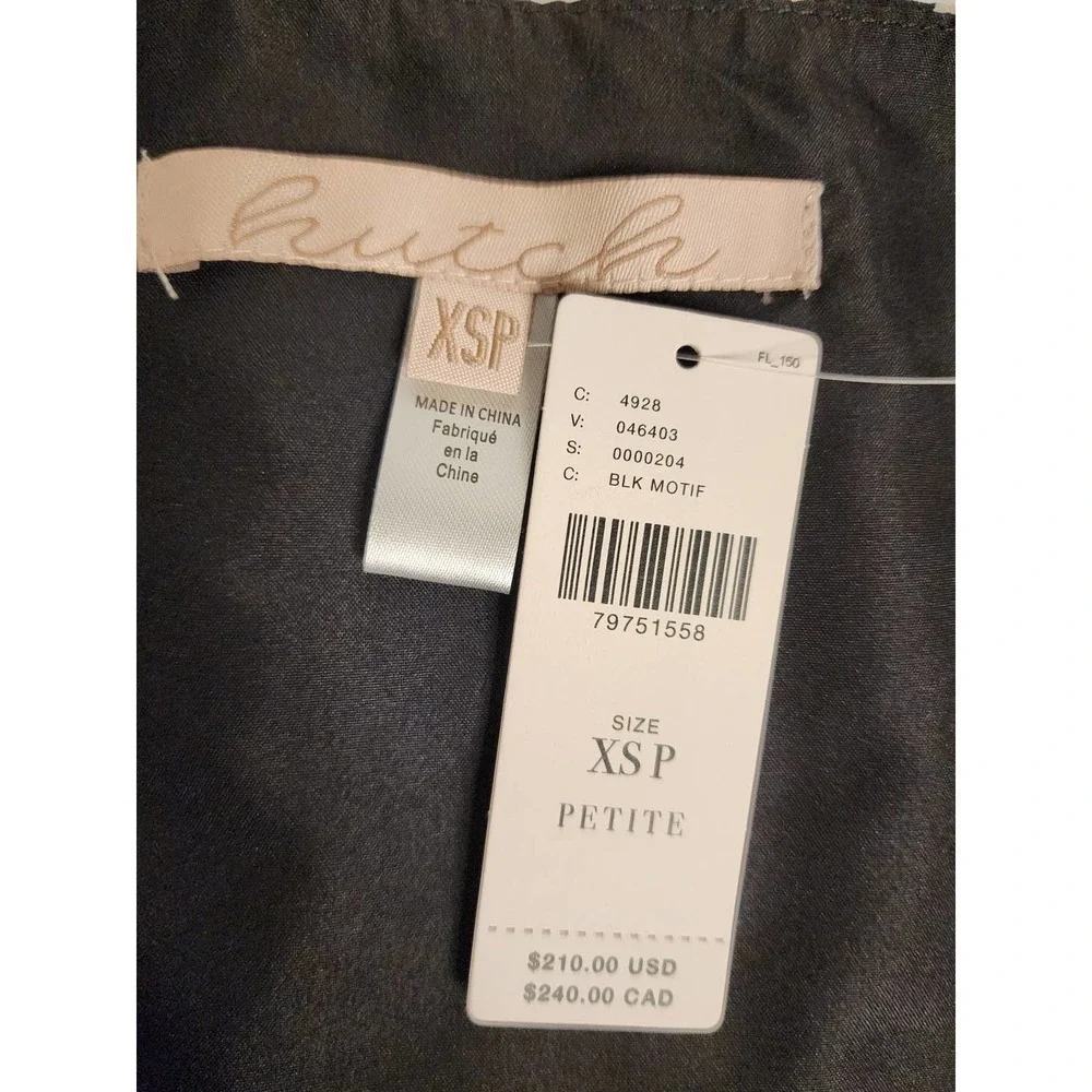 Anthropologie Hutch wrap dress size XS Petite Black motif NWT - Picture 6 of 10